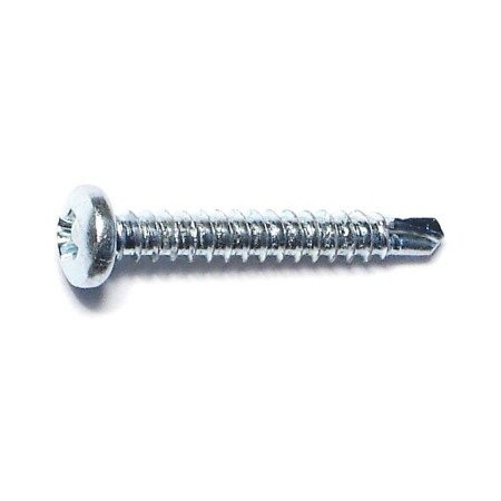Midwest Fastener Self-Drilling Screw, #6 x 1 in, Zinc Plated Steel Pan Head Phillips Drive, 100 PK 50872
